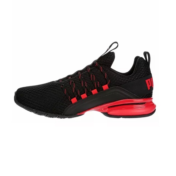Puma AXELION SoftFoam+ Men's Black/Red Athletic Running Training Low Top Shoes - Picture 2 of 6